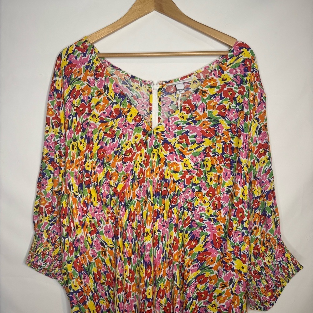 RIXO X Target Multicolor Puff Sleeve Floral Maxi Dress Size 24W/26W - Picture 4 of 7